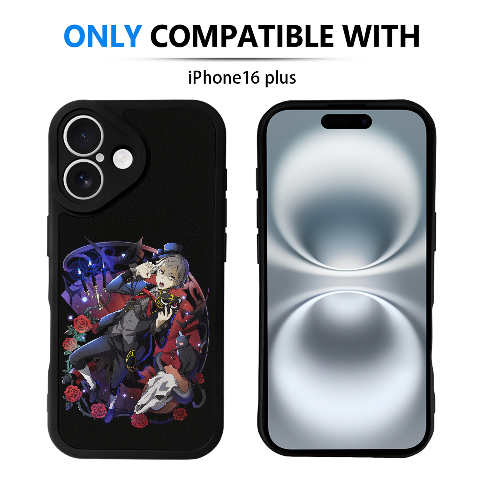 （画像用） 文豪ストレイドッグス Bungo Stray Dogs 【iPhone 16シリーズ対応】シリコンスマホケース（レザー調） 材質：シリコン